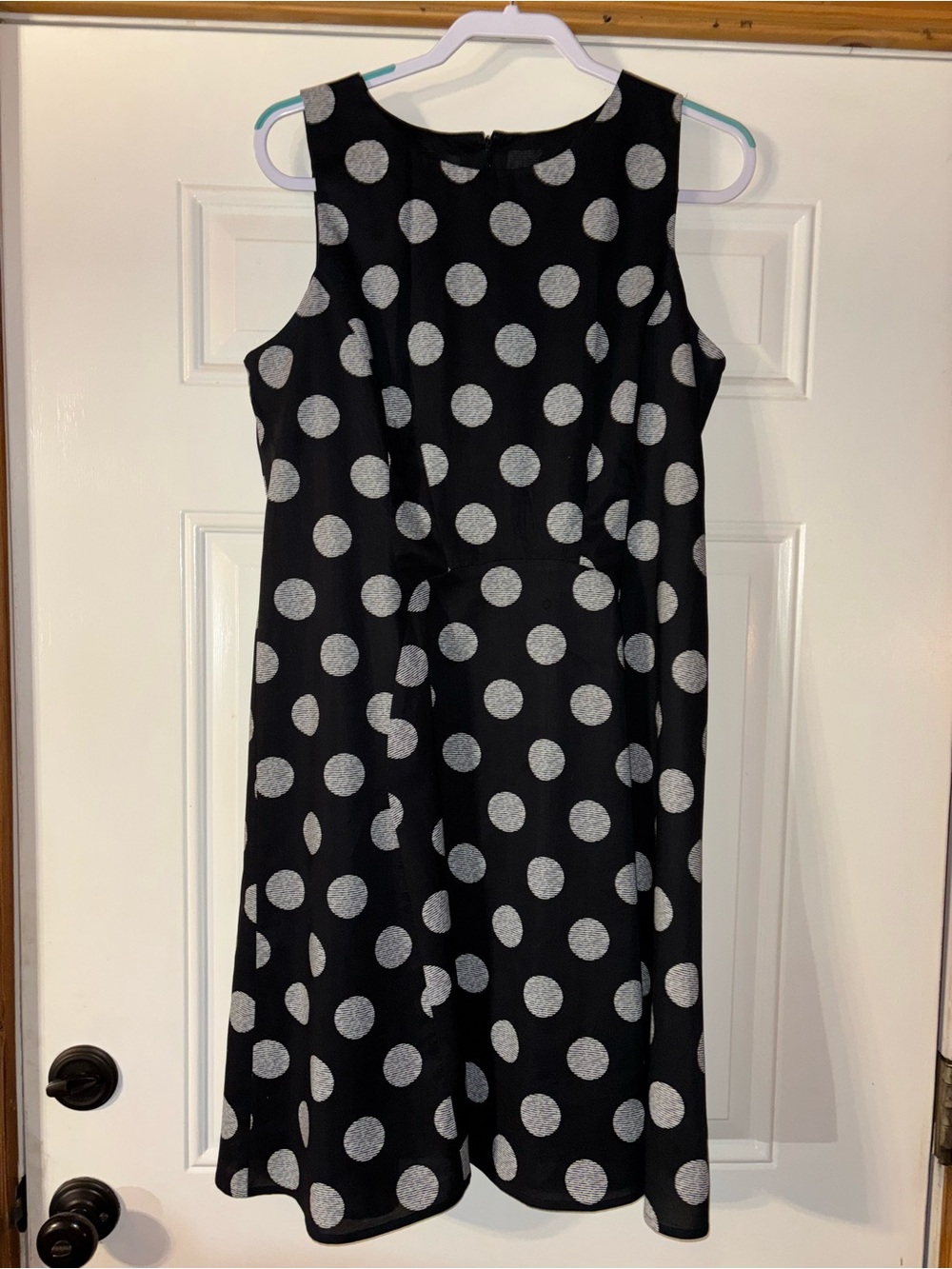 Nine West Black Midi Dress with Silver Polka Dots